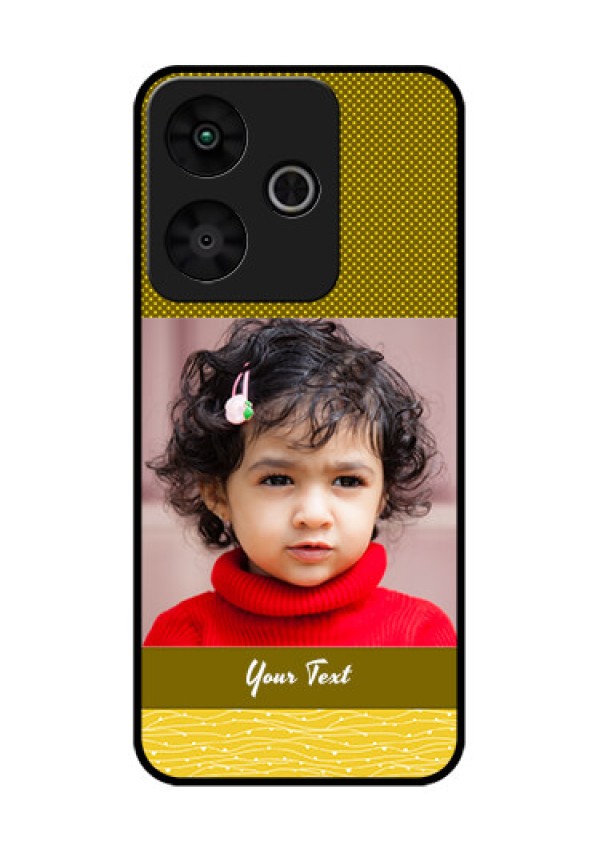 Redmi 13 5G Custom Glass Phone CaseSimple Green Color Design