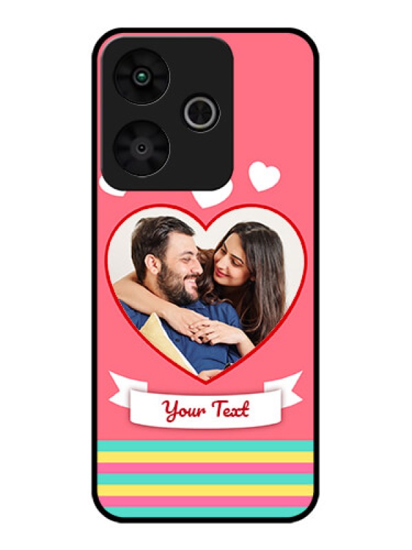 Custom Redmi 13 5G Custom Glass Phone CaseLove Shapes Doodle Design