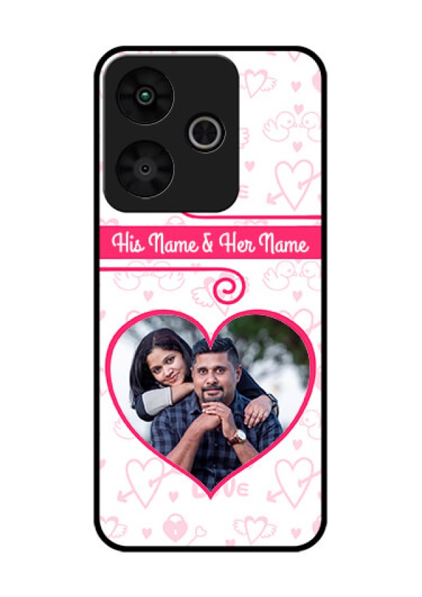 Redmi 13 5G Custom Glass Phone CaseHeart Shape Love Design
