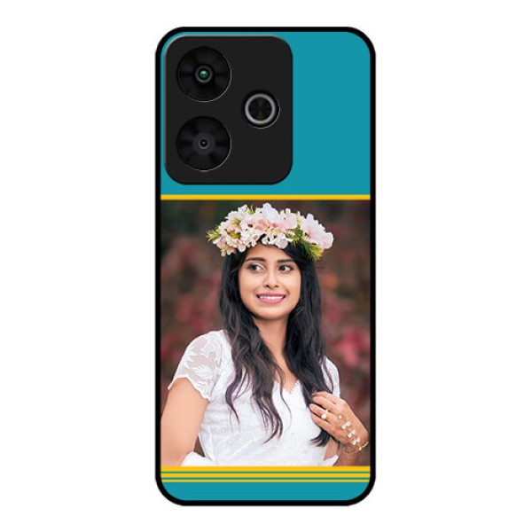 Redmi 13 5G Custom Glass Phone CaseYellow and Blue Design
