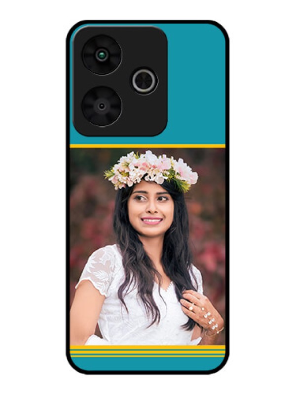 Custom Redmi 13 5G Custom Glass Phone CaseYellow and Blue Design