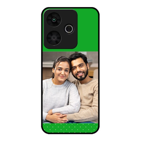Redmi 13 5G Custom Glass Phone CaseGreen Pattern Design