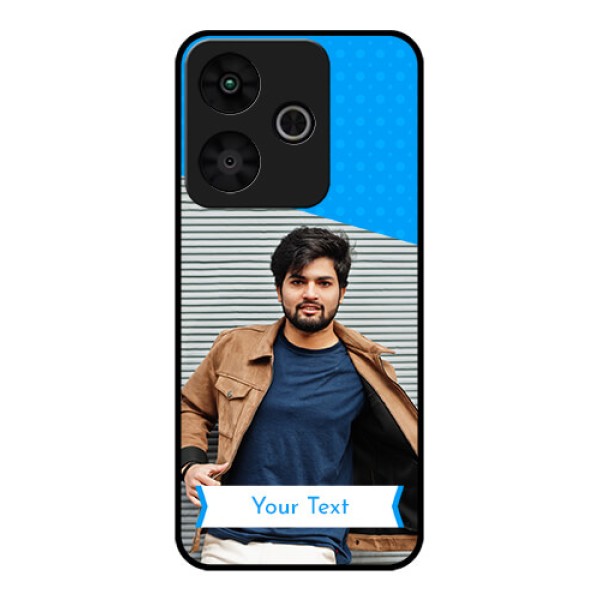 Redmi 13 5G Custom Glass Phone CaseSimple Blue Color Design Redmi 13 5G Custom Glass Phone CaseSimple Blue Color Design