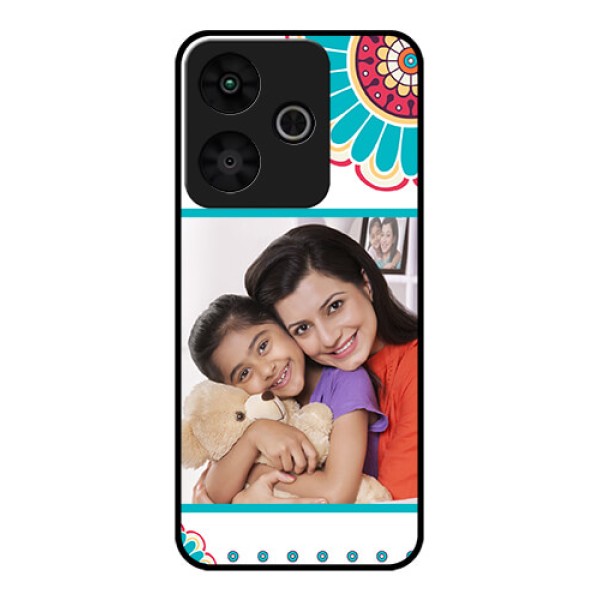 Redmi 13 5G Custom Glass Phone CaseFlower Design