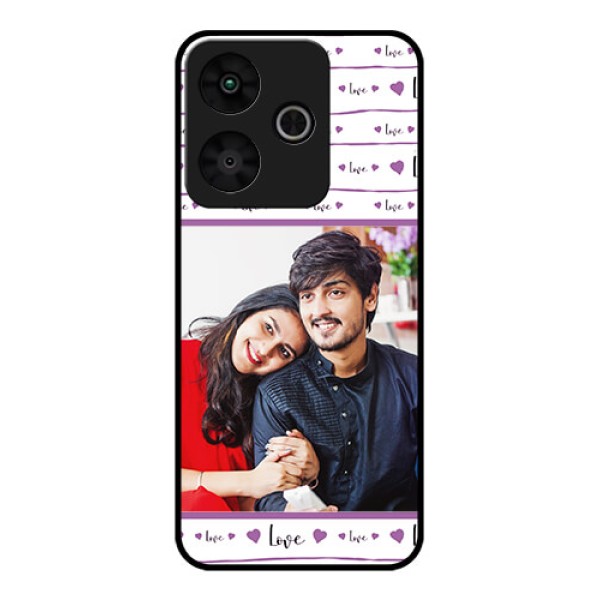 Redmi 13 5G Custom Glass Phone CaseCouples Heart Design