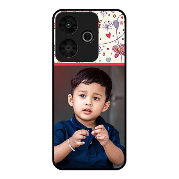 Redmi 13 5G Custom Glass Phone CasePremium Floral Design