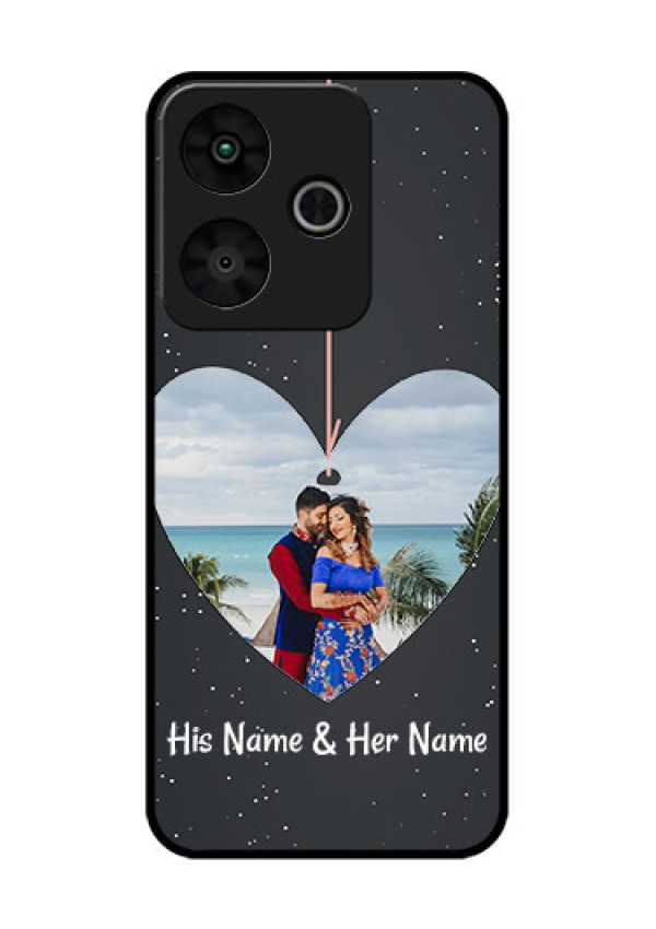 Redmi 13 5G Custom Glass Phone CaseHanging Heart Design