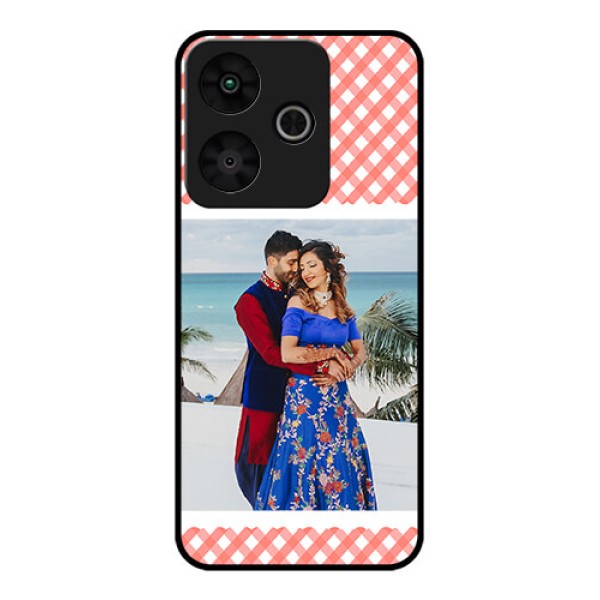 Redmi 13 5G Custom Glass Phone CasePink Pattern Design