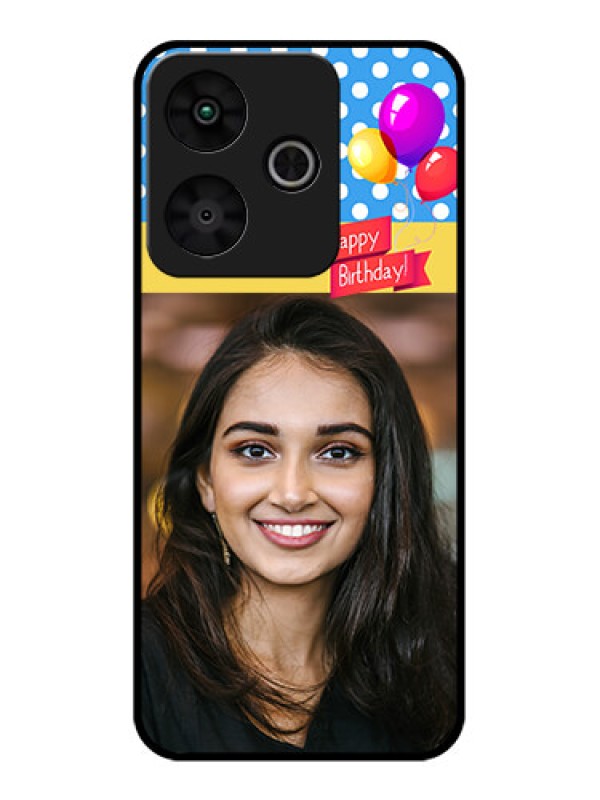 Custom Redmi 13 5G Custom Glass Phone CaseHappy Birthday Design