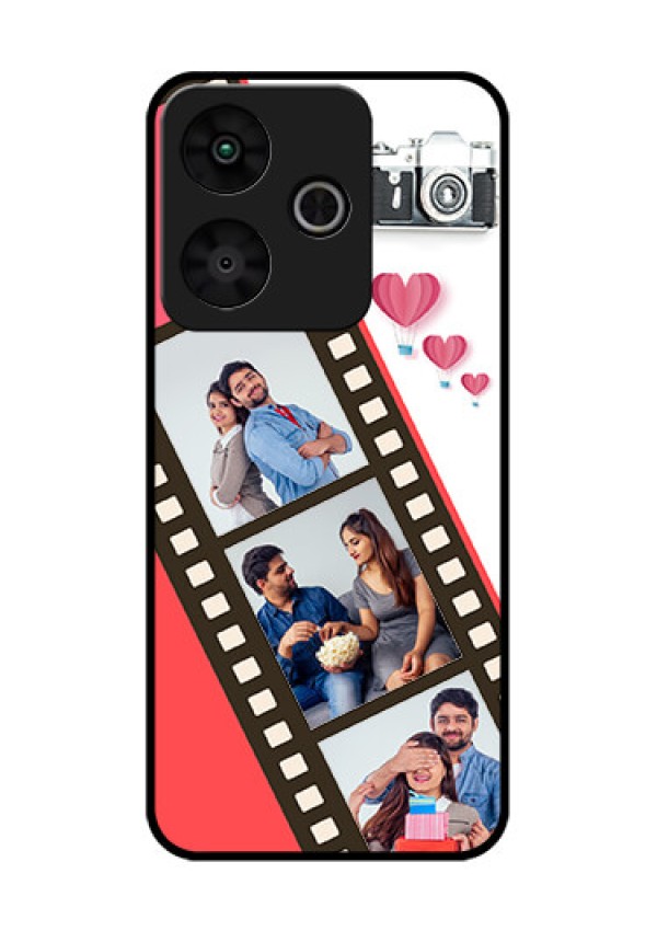 Redmi 13 5G Custom Glass Phone Case3 Image Holder With Film Reel