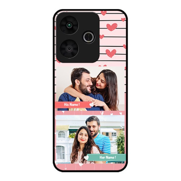 Redmi 13 5G Custom Glass Phone CasePhoto With Heart Design Redmi 13 5G Custom Glass Phone CasePhoto With Heart Design