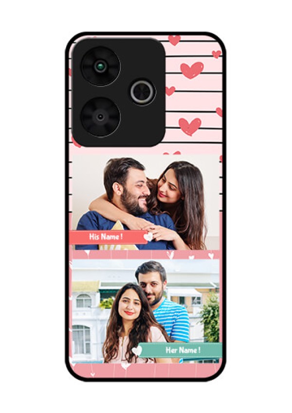 Redmi 13 5G Custom Glass Phone CasePhoto With Heart Design