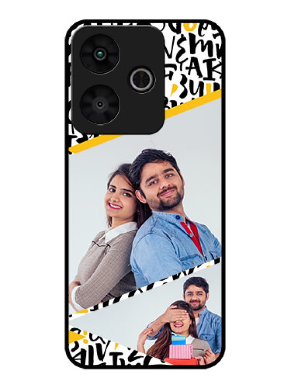 Custom Redmi 13 5G Custom Glass Phone CaseLetters Pattern Design