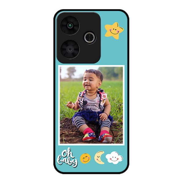 Redmi 13 5G Custom Glass Phone CaseSmiley Kids Stars Design Redmi 13 5G Custom Glass Phone CaseSmiley Kids Stars Design