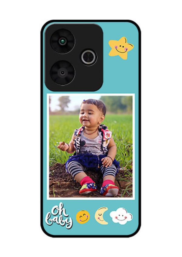 Redmi 13 5G Custom Glass Phone CaseSmiley Kids Stars Design
