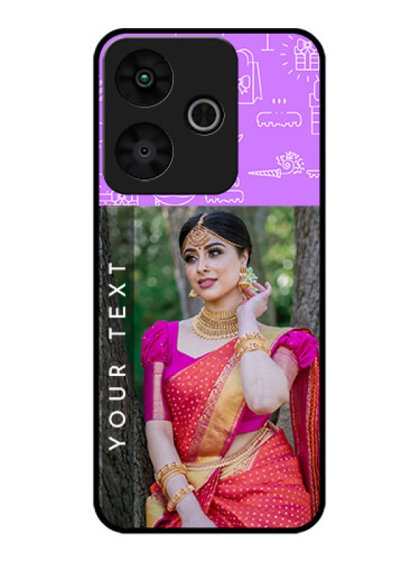 Custom Redmi 13 5G Custom Glass Phone CaseBirthday Icons Design