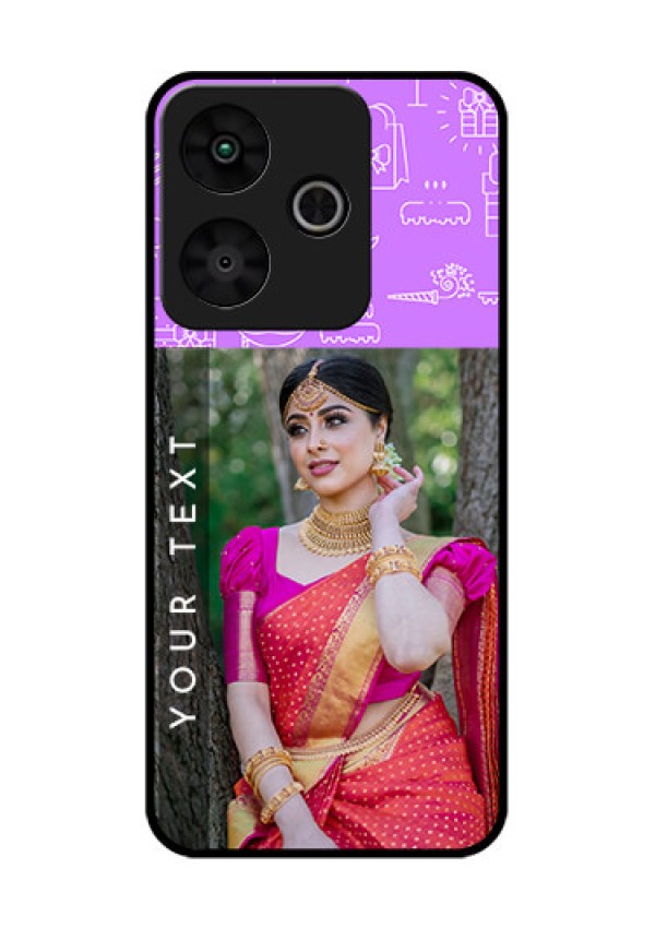 Redmi 13 5G Custom Glass Phone CaseBirthday Icons Design