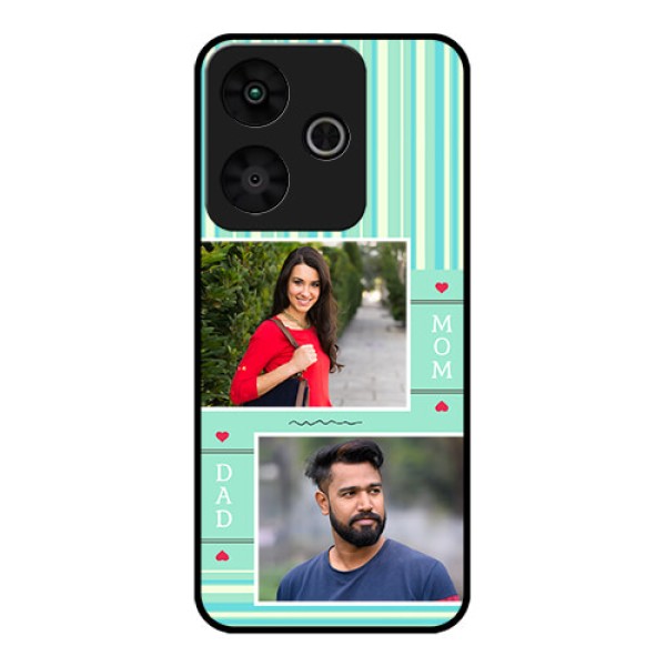 Redmi 13 5G Custom Glass Phone CaseMom and Dad Pic Design