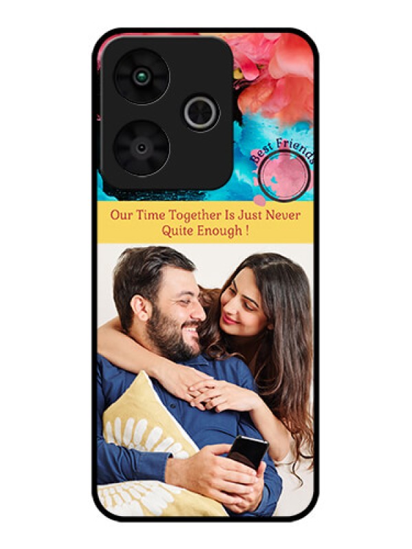 Custom Redmi 13 5G Custom Glass Phone CaseQuote With Acrylic Painting Design