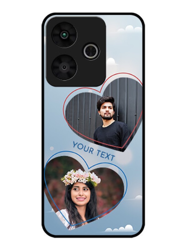 Custom Redmi 13 5G Custom Glass Phone CaseBlue Color Couple Design