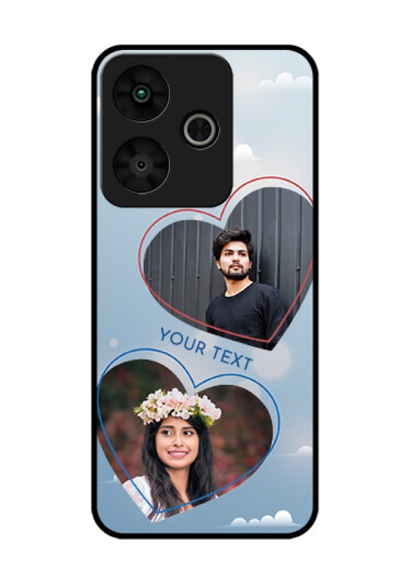 Redmi 13 5G Custom Glass Phone CaseBlue Color Couple Design