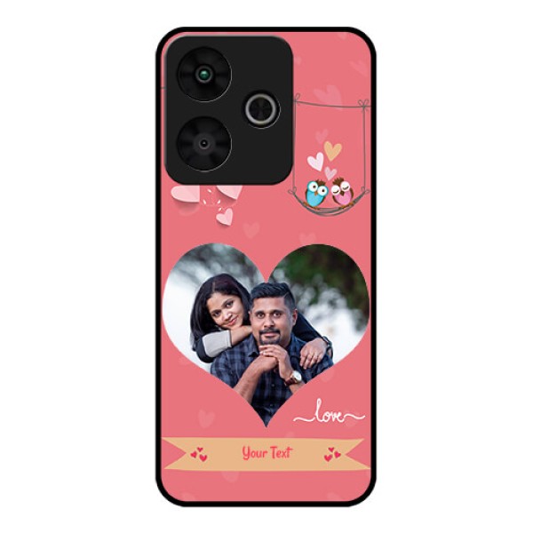 Redmi 13 5G Custom Glass Phone CasePeach Color Love Design Redmi 13 5G Custom Glass Phone CasePeach Color Love Design