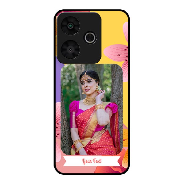 Redmi 13 5G Custom Glass Phone Case3 Image With Vintage Floral Design