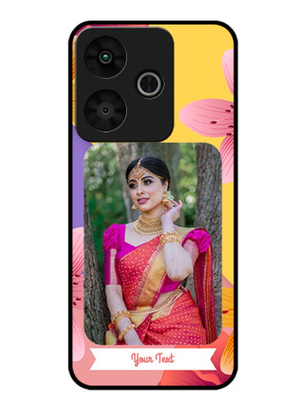 Custom Redmi 13 5G Custom Glass Phone Case3 Image With Vintage Floral Design