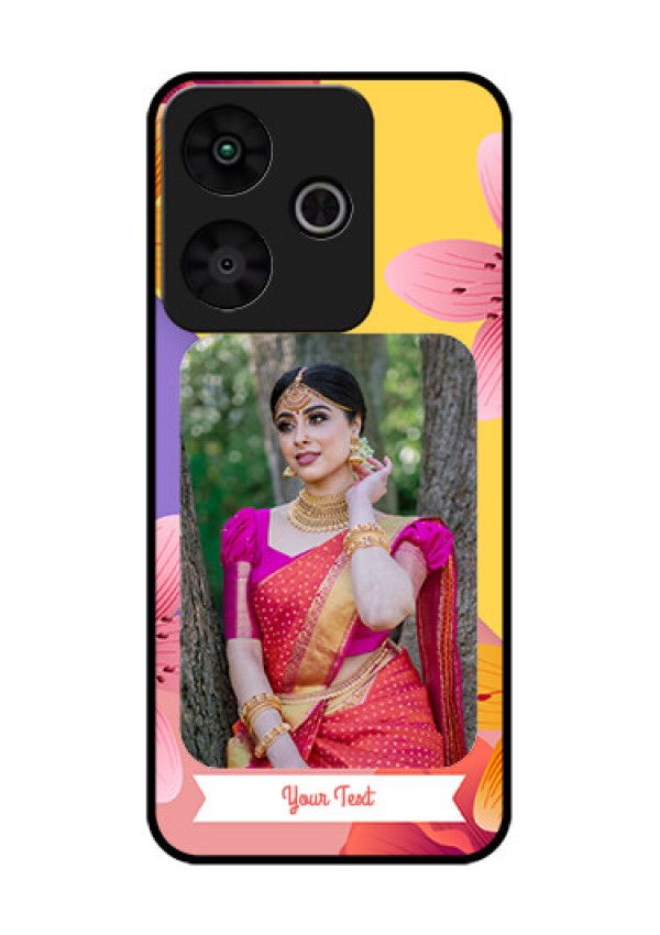Redmi 13 5G Custom Glass Phone Case3 Image With Vintage Floral Design
