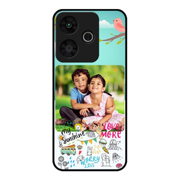 Redmi 13 5G Custom Glass Phone CaseDoodle Love Design