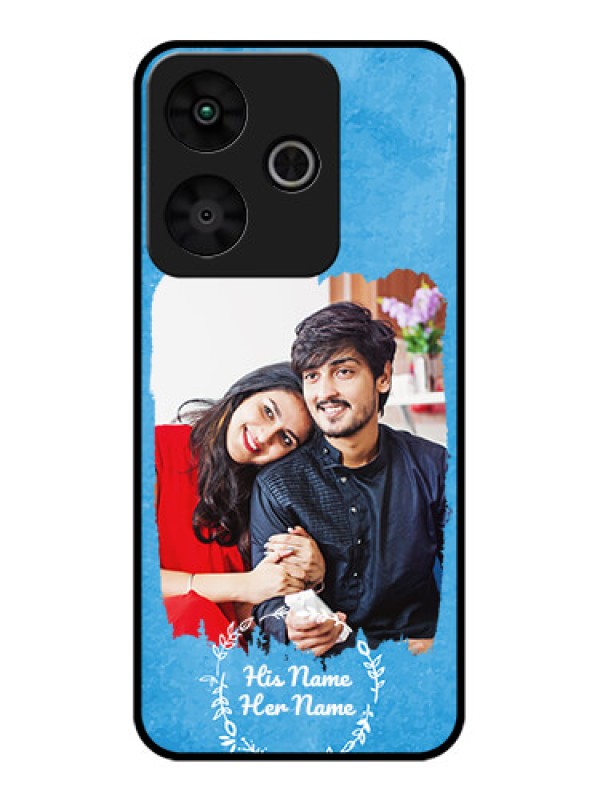 Custom Redmi13 5G Custom Glass Phone Case - Blue Color Vintage Design