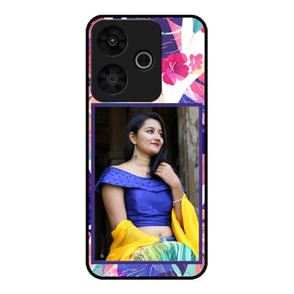 Redmi 13 5G Custom Glass Phone CaseAbstract Floral Design