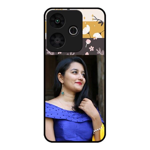 Redmi 13 5G Custom Glass Phone CaseStylish Floral Design