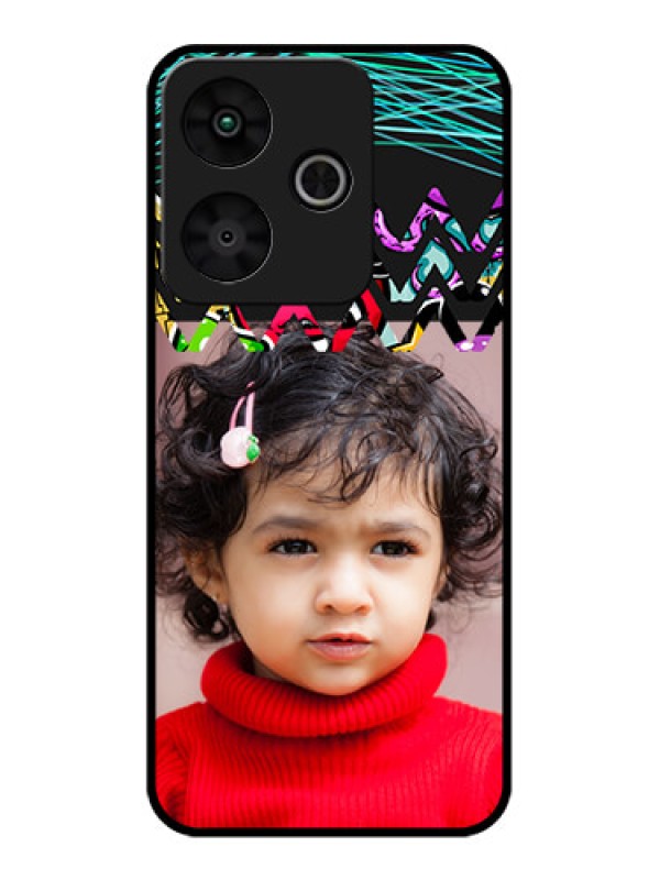 Custom Redmi 13 5G Custom Glass Phone CaseNeon Abstract Design