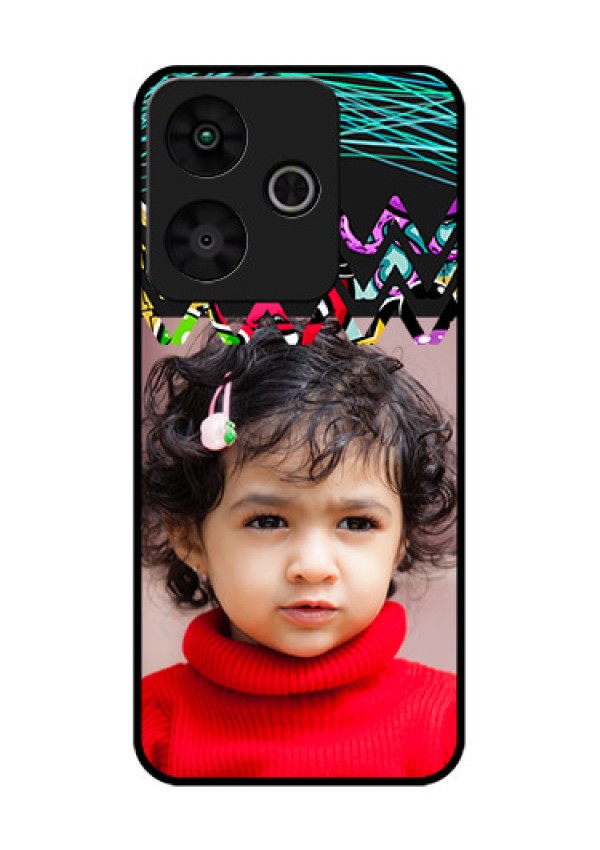 Redmi 13 5G Custom Glass Phone CaseNeon Abstract Design