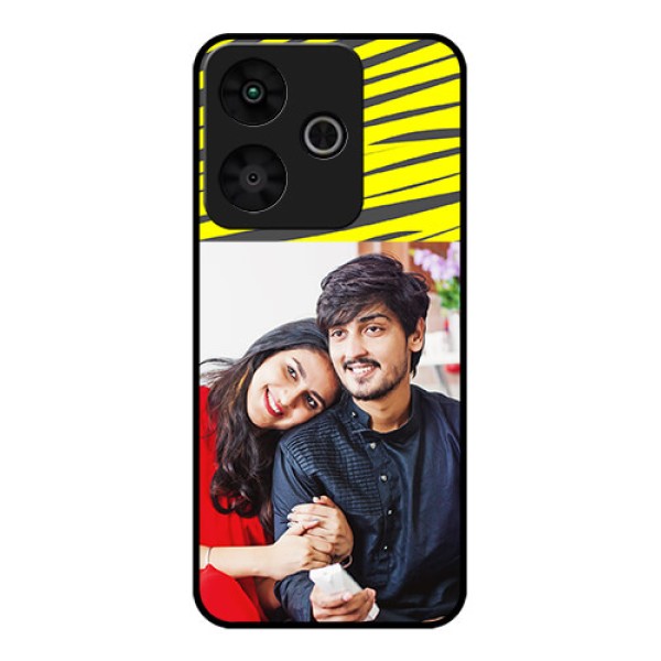 Redmi 13 5G Custom Glass Phone CaseYellow Abstract Design
