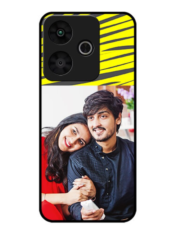 Custom Redmi 13 5G Custom Glass Phone CaseYellow Abstract Design