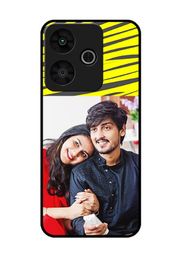 Redmi 13 5G Custom Glass Phone CaseYellow Abstract Design