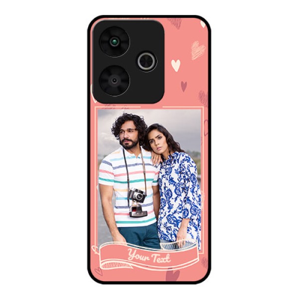 Redmi 13 5G Custom Glass Phone CaseLove Doodle Art Design