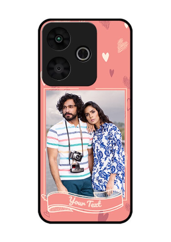 Redmi 13 5G Custom Glass Phone CaseLove Doodle Art Design