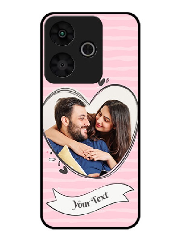 Custom Redmi 13 5G Custom Glass Phone CaseVintage Heart Design