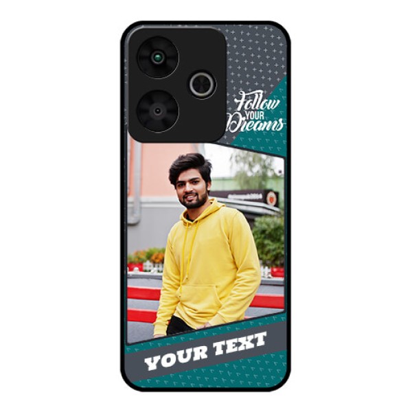 Redmi 13 5G Custom Glass Phone CaseBackground Pattern Design With Quote Redmi 13 5G Custom Glass Phone CaseBackground Pattern Design With Quote