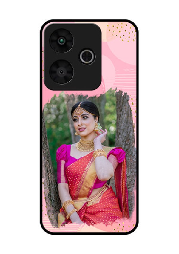 Redmi 13 5G Custom Glass Phone CaseGold Glitter Splash Design
