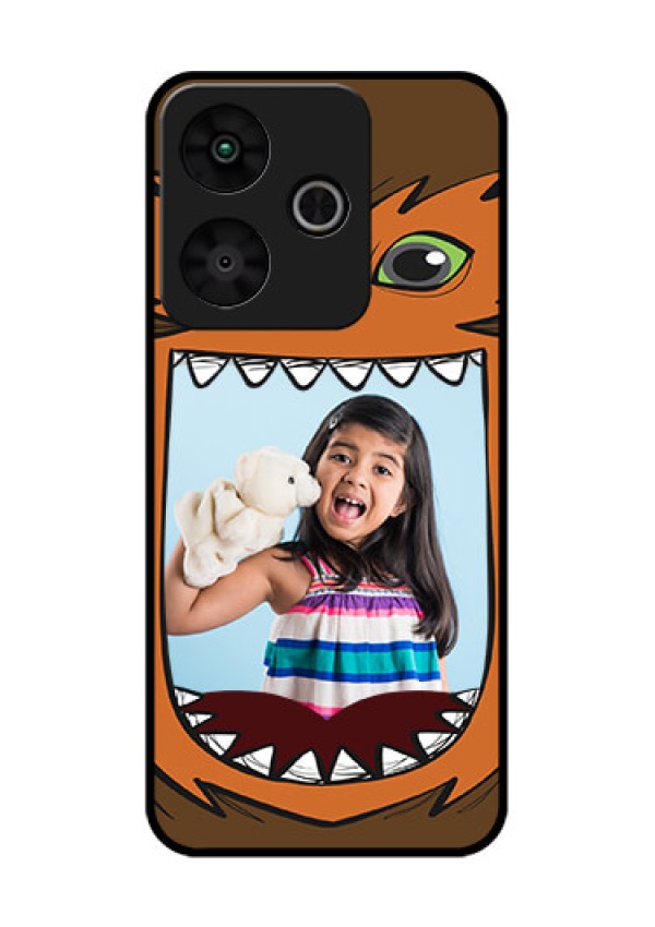 Redmi 13 5G Custom Glass Phone CaseOwl Monster Back Case Design