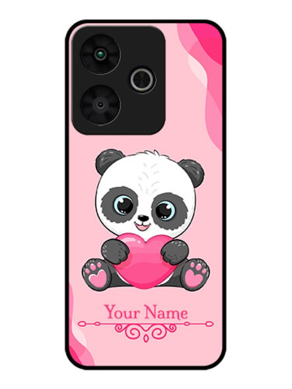 Custom Redmi 13 5G Custom Glass Phone CaseCute Panda Design
