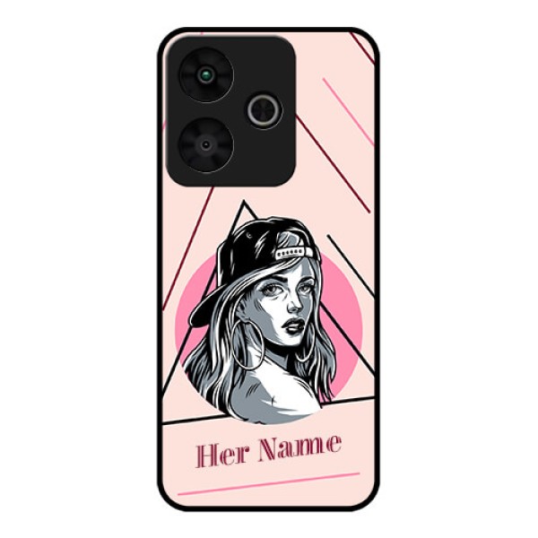 Redmi 13 5G Custom Glass Phone CaseRockstar Girl Design