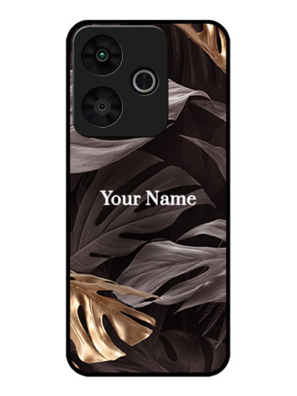 Custom Redmi 13 5G Custom Glass Phone CaseWild Leaves Digital Paint Design