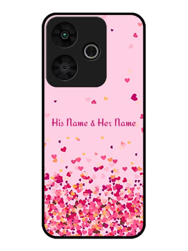 Custom Redmi 13 5G Custom Glass Phone CaseFloating Hearts Design