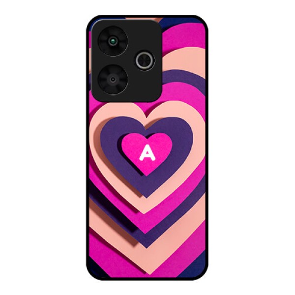 Redmi 13 5G Custom Glass Phone CaseCute Heart Pattern Design Redmi 13 5G Custom Glass Phone CaseCute Heart Pattern Design