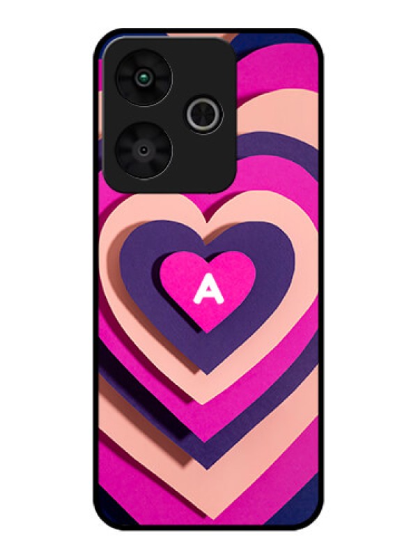 Custom Redmi 13 5G Custom Glass Phone CaseCute Heart Pattern Design